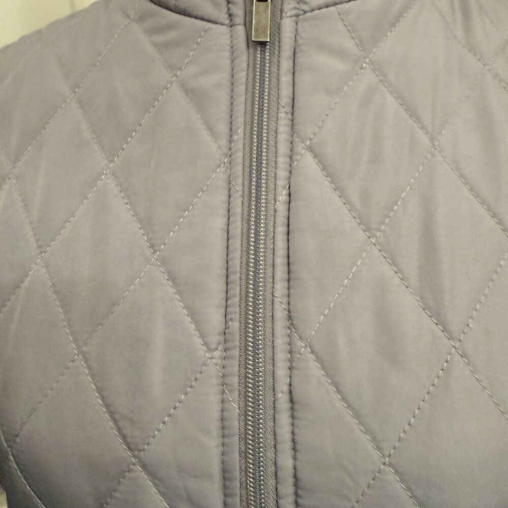 Relativity Full Zip Silver Puffer Vest Sz S Fall Winter - Picture 2 of 6